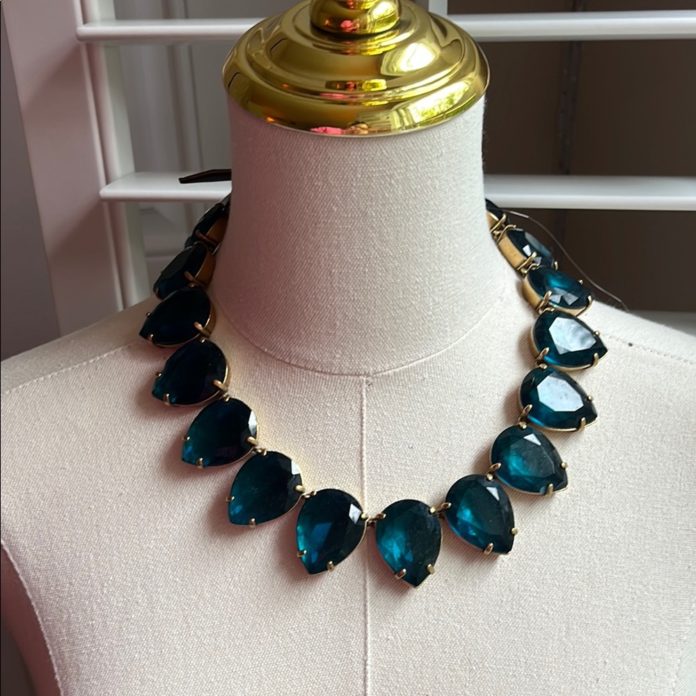 J. Crew Blue Crystal Statement Necklace
